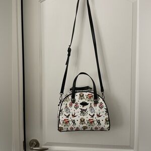 Ed Hardy Tattoo Print Lunch Crossbody Tote